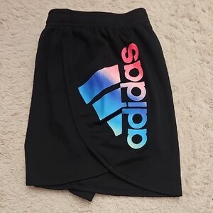Adidas Black Shorts with Gradient Logo